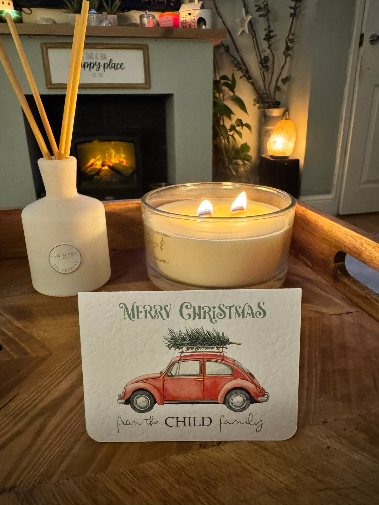 Personalised “MERRY CHRISTMAS” tree car cards (set)