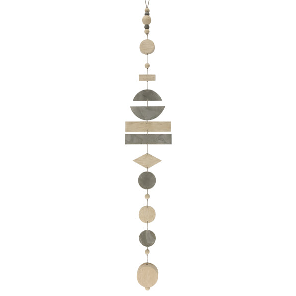 Hanging garland - Metal & wood abstract shapes