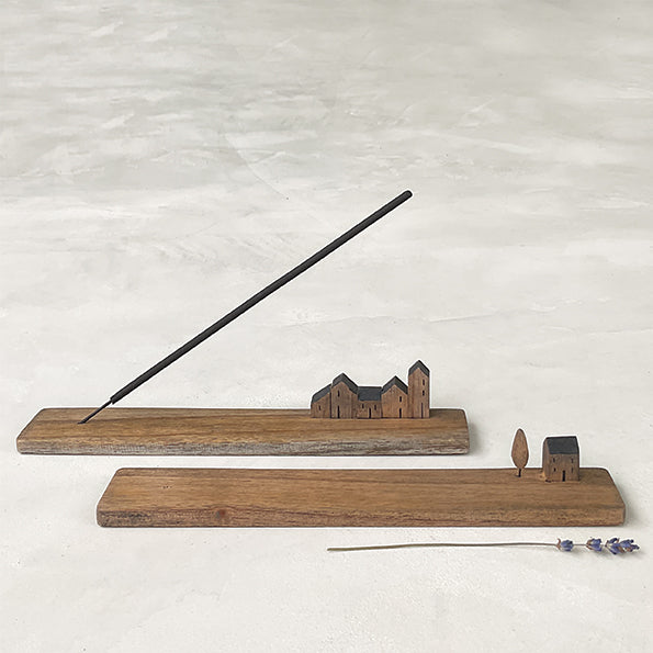 Wood incense holder - The street