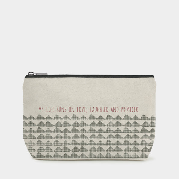 Cosmetic bag - Life runs on love & prosecco