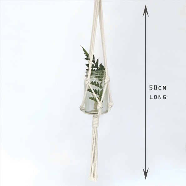 Small Macrame pot holder - Natural cotton