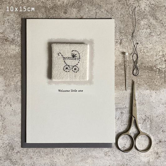 Embroidered card - Welcome little one