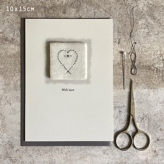 Embroidered card - With love