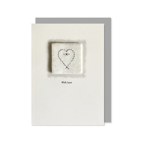 Embroidered card - With love