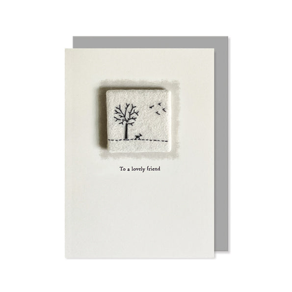 Embroidered card - Lovely friend