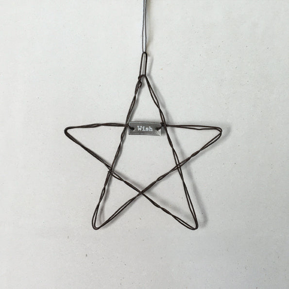 Metal hanging star - Wish/ Small