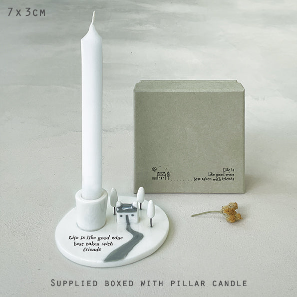 Candle holder - Life is like wine (incl. candle)