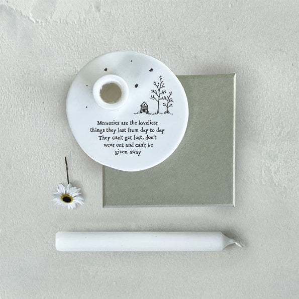 Candle holder - Memories are the loveliest (incl. candle)