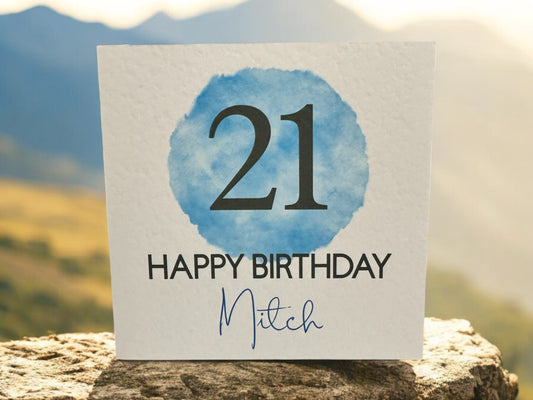 Personalised Handcrafted "HAPPY 21st BIRTHDAY" card