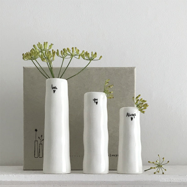 Trio of bud vases - Love you always