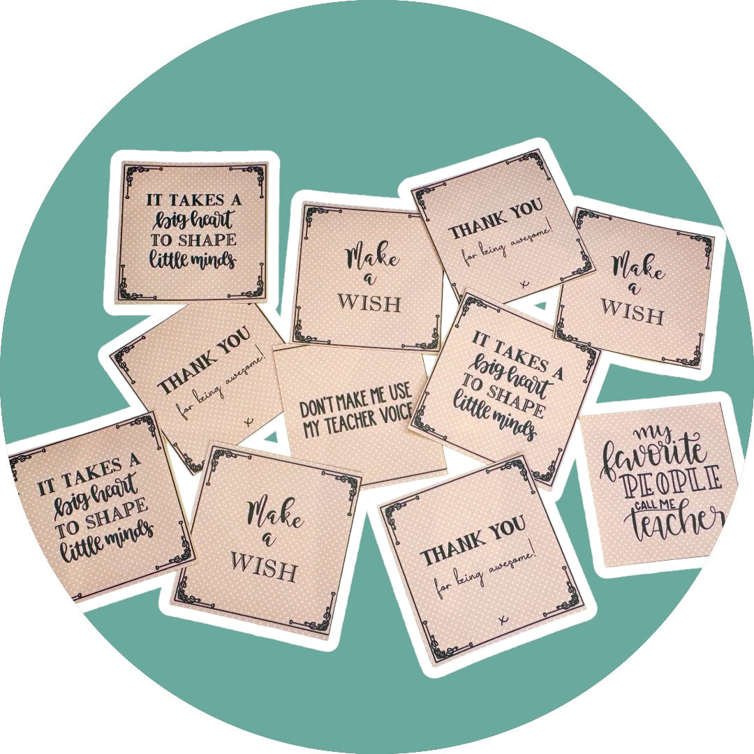 11 Assorted 5 x 5 cm stickers - TEACHER THEME