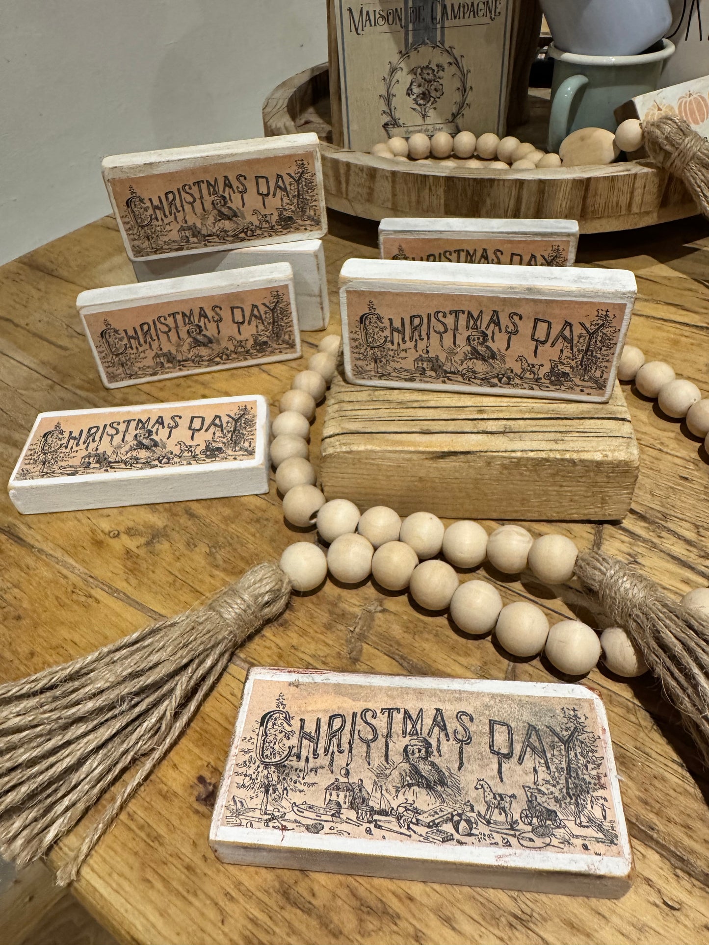 CHRISTMAS DAY Reclaimed Wooden Block sign