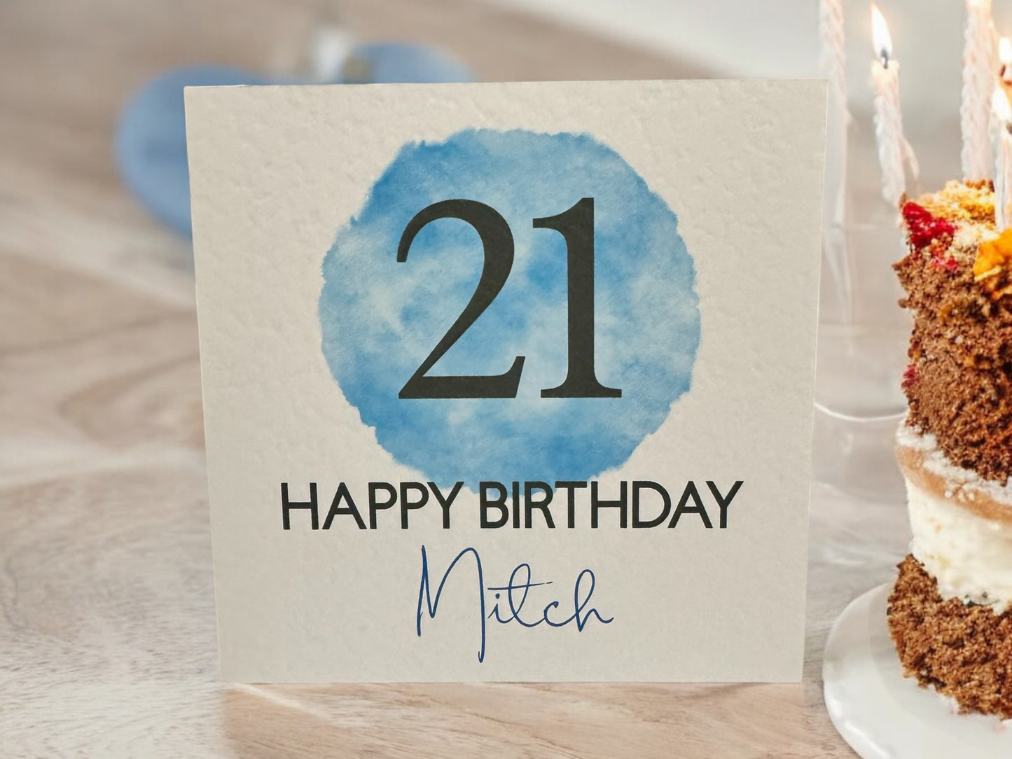 Personalised Handcrafted "HAPPY 21st BIRTHDAY" card