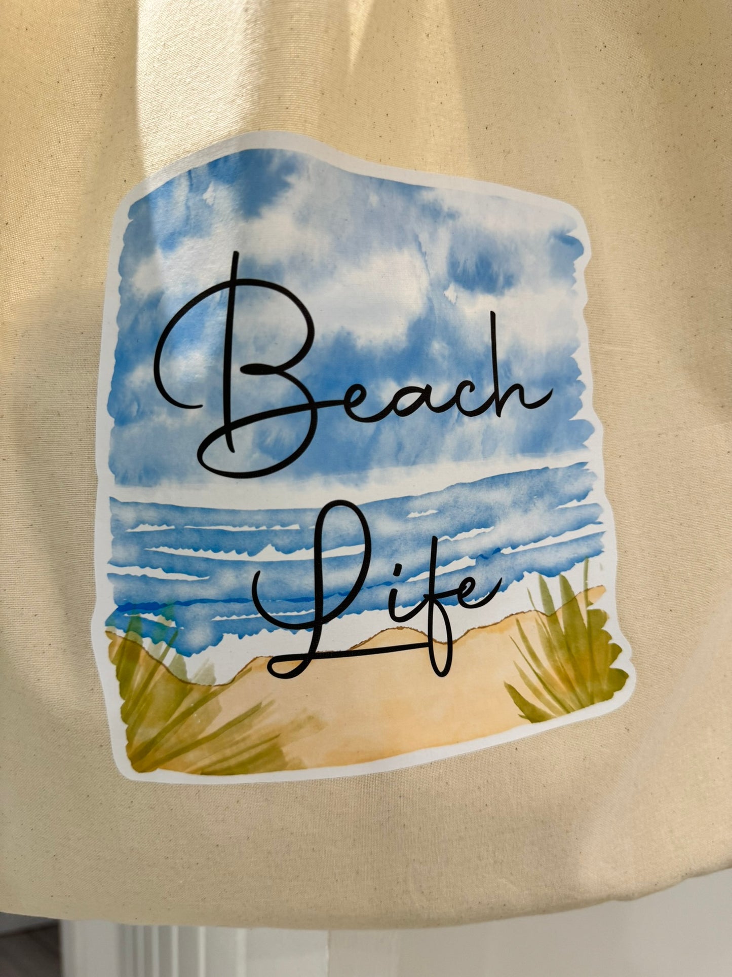 BEACH LIFE canvas tote bag