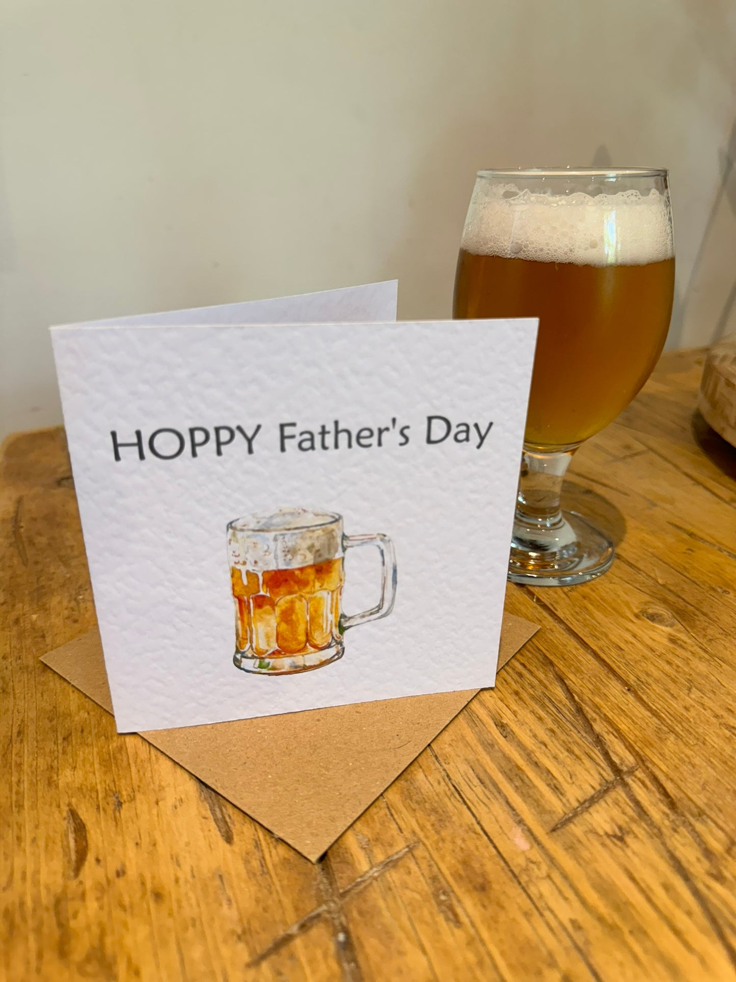 Handcrafted "HOPPY FATHER'S DAY" square card