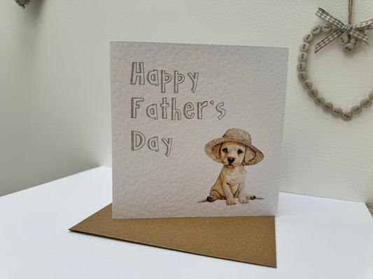 Handcrafted "HAPPY FATHER'S DAY" card puppy