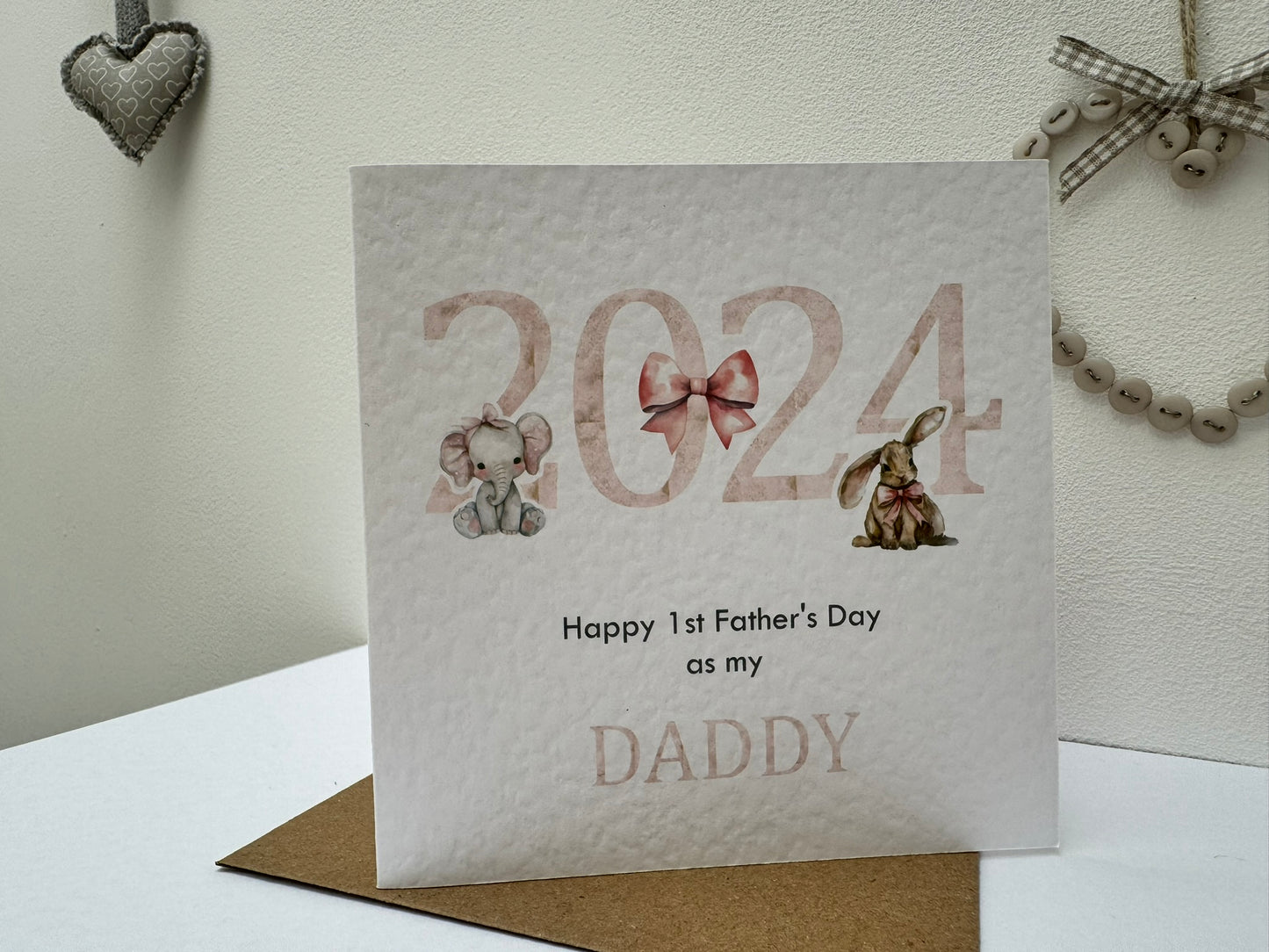 Personalised Handcrafted "HAPPY 1ST FATHER'S DAY AS MY DADDY" card