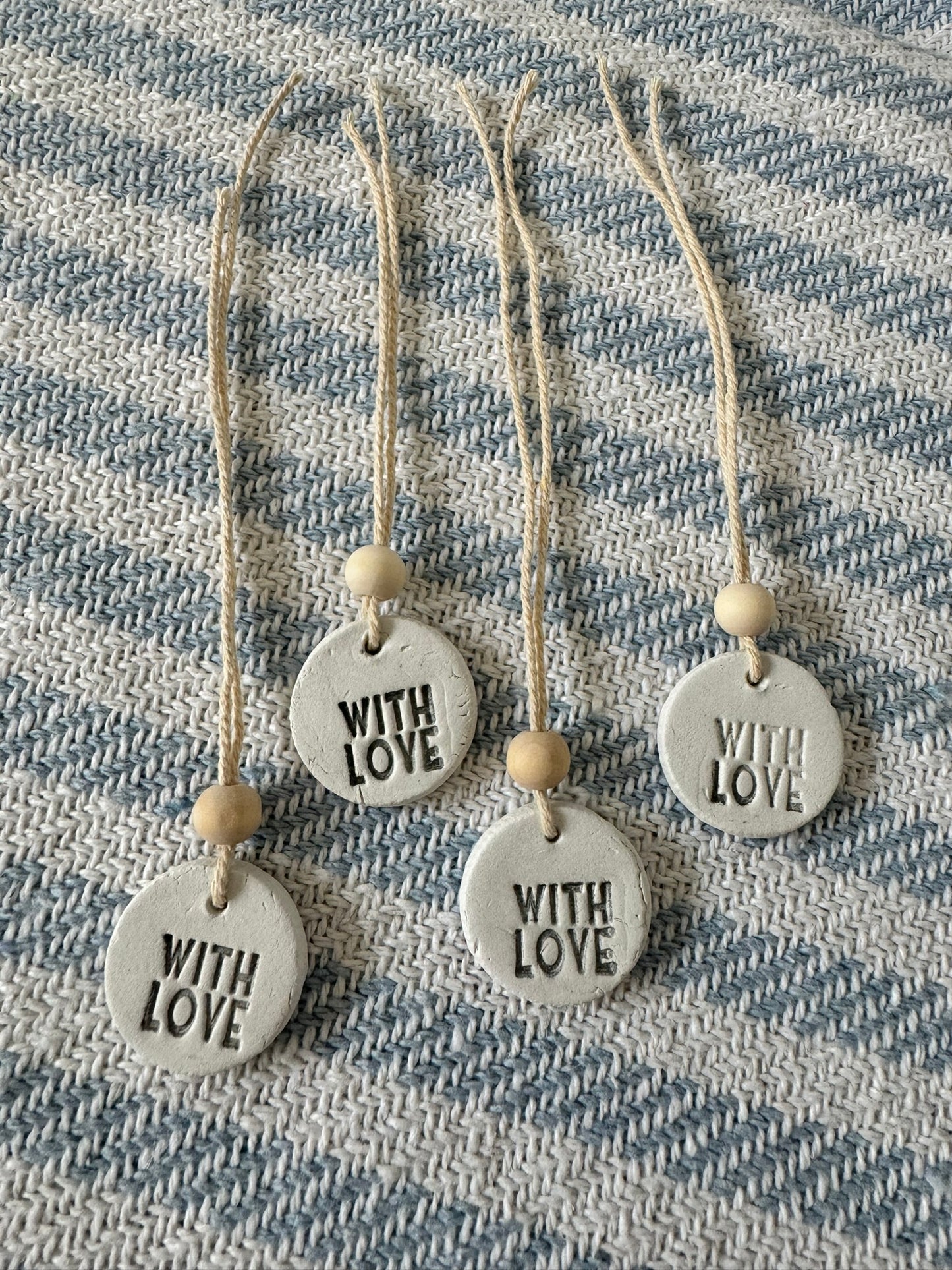 Handmade WITH LOVE clay tag