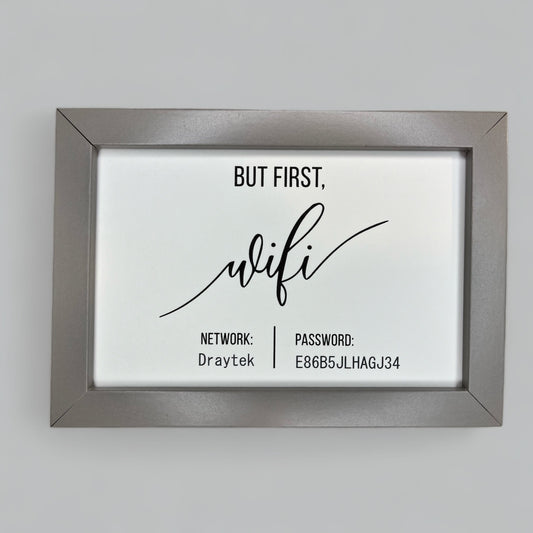 Framed WIFI login information