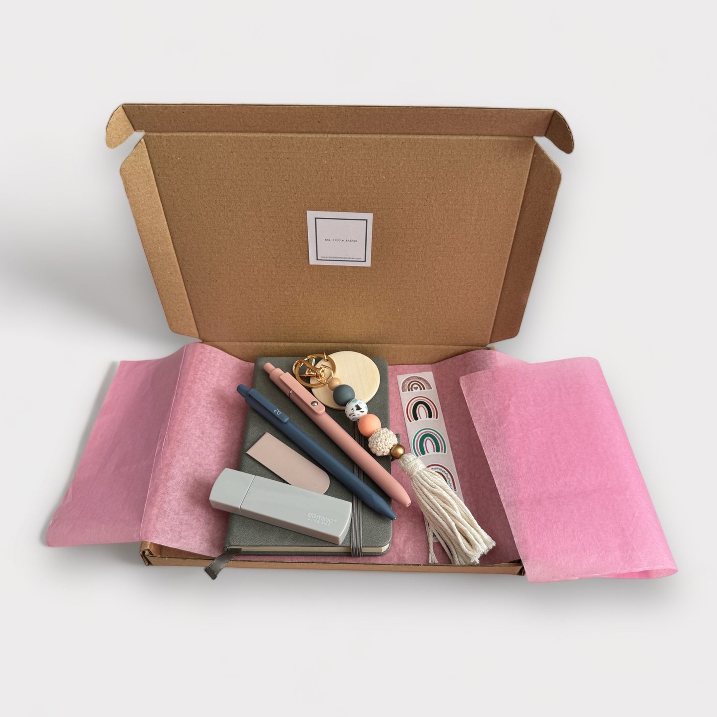 Stationery Gift Box (A6 notebook with keychain - 7 items)