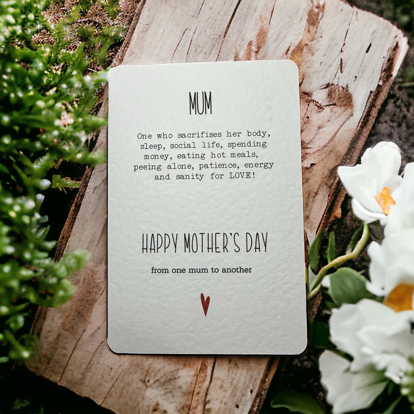 Handcrafted 'MOTHER'S DAY FROM ONE MUM TO ANOTHER' card