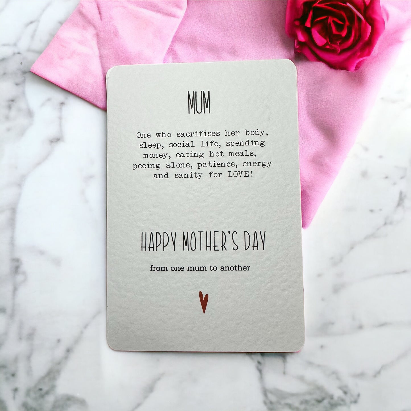 Handcrafted 'MOTHER'S DAY FROM ONE MUM TO ANOTHER' card