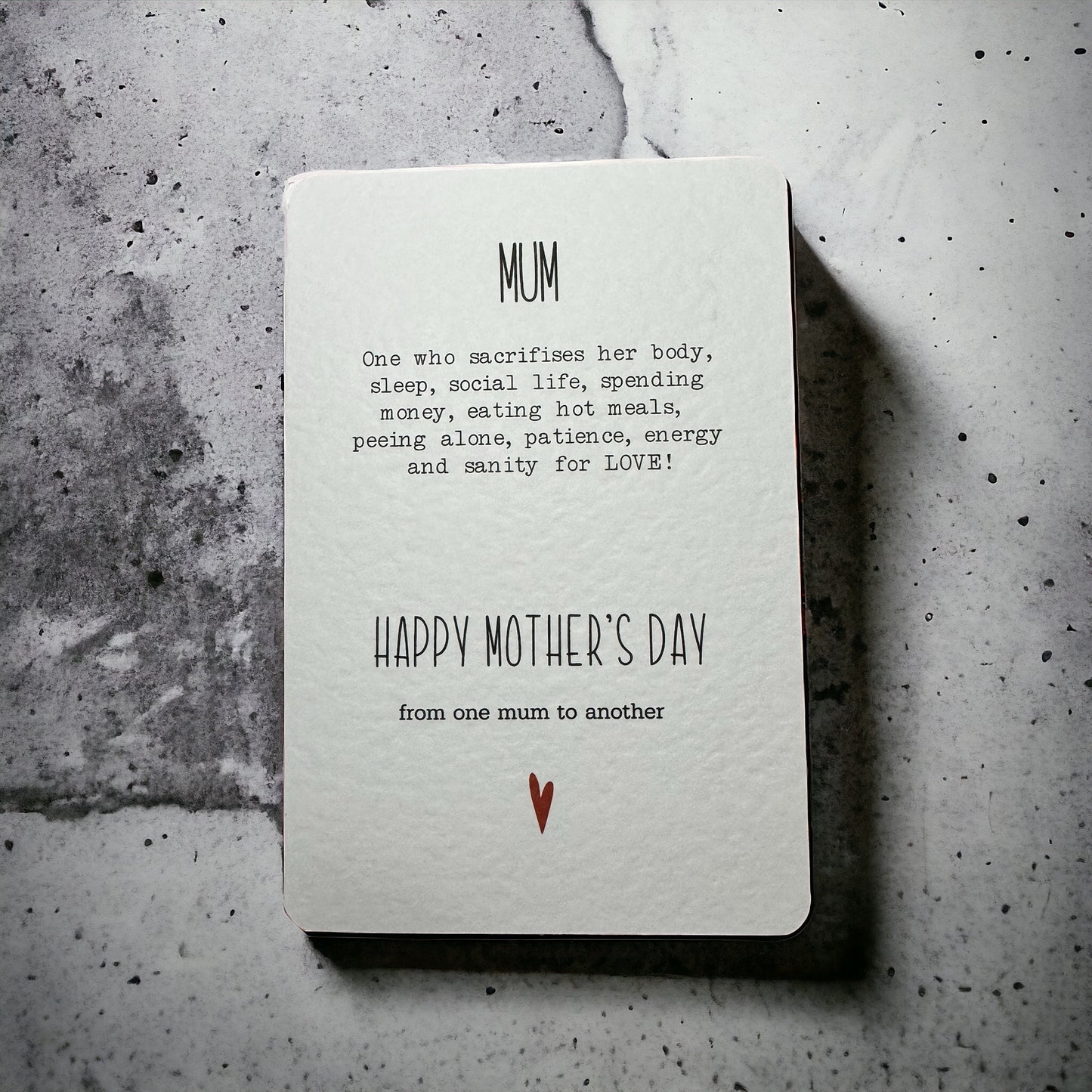 Handcrafted 'MOTHER'S DAY FROM ONE MUM TO ANOTHER' card