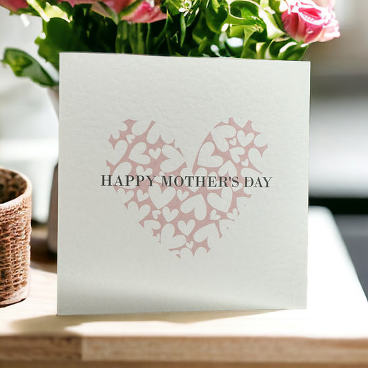 Handcrafted 'HAPPY MOTHER'S DAY ' hearts within hearts square card