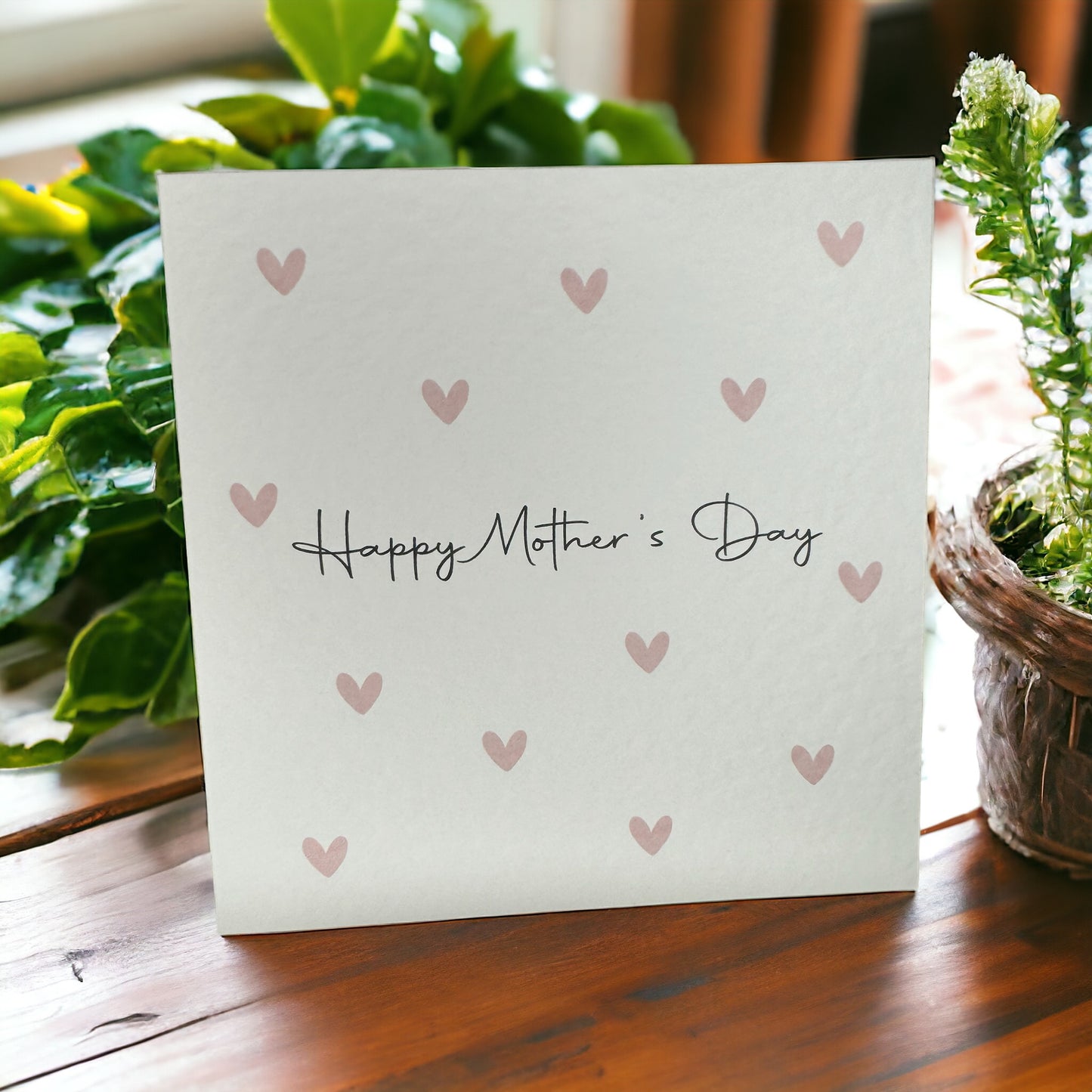 Handcrafted 'HAPPY MOTHER'S DAY ' hearts square card