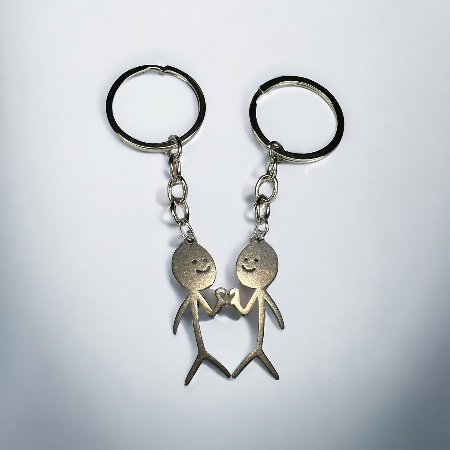 Shared heart alloy keychain - a set of 2