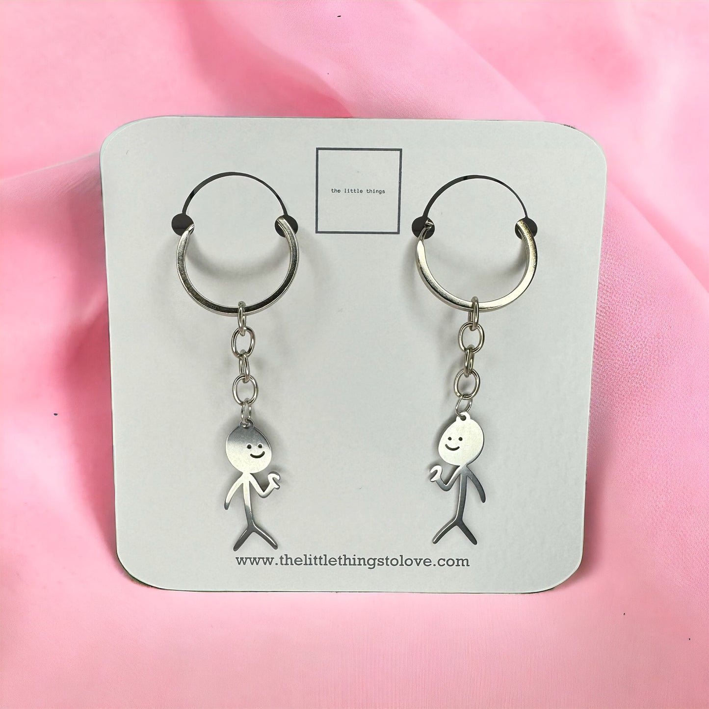 Shared heart alloy keychain - a set of 2