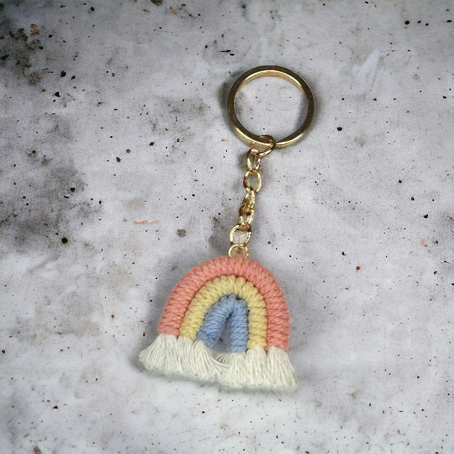 RAINBOW MACRAME TASSLE keychain