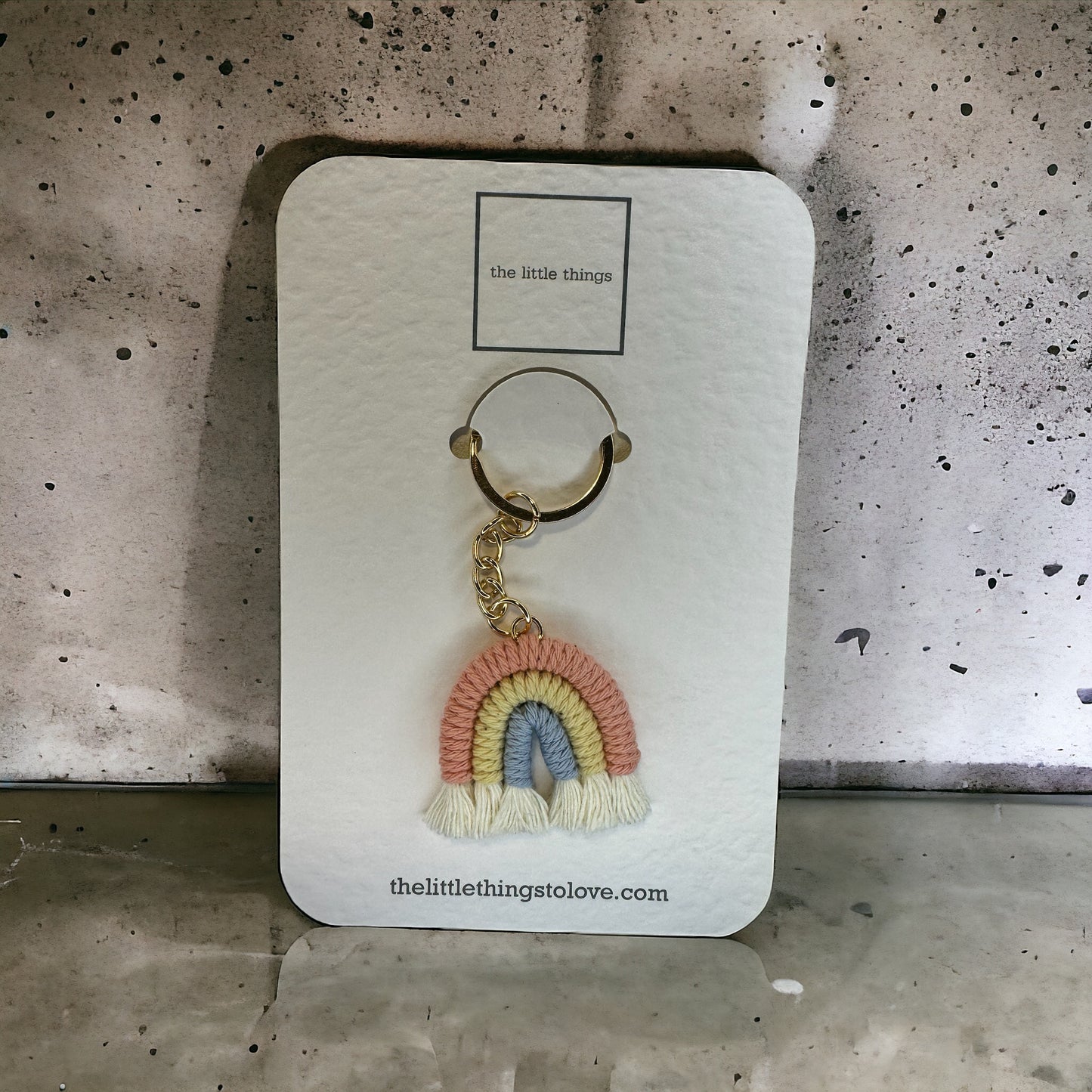 RAINBOW MACRAME TASSLE keychain