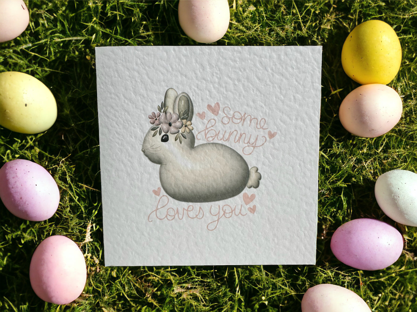 Handcrafted SOME BUNNY LOVES YOU card