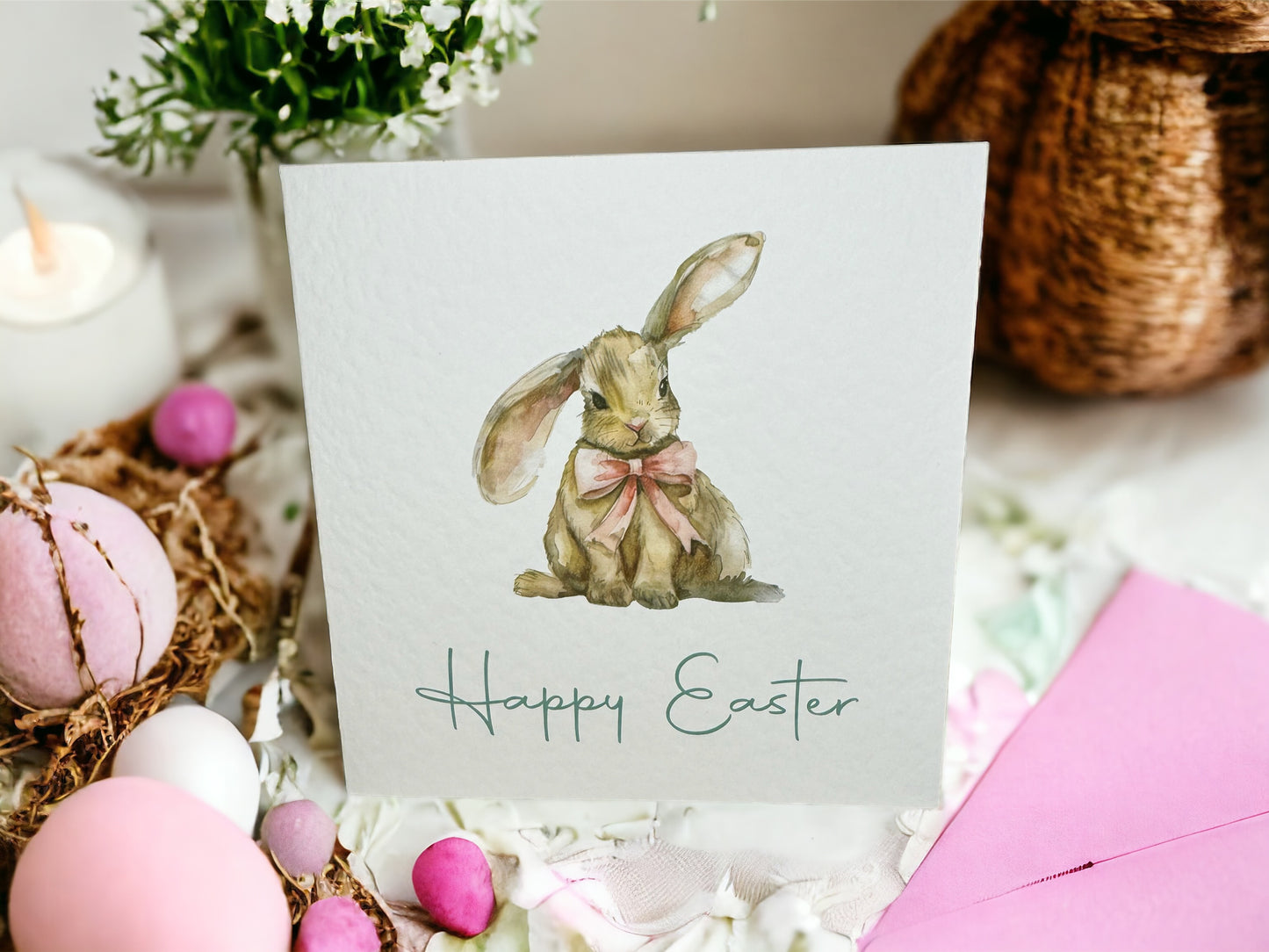 Handcrafted CUTE EASTER BUNNY card