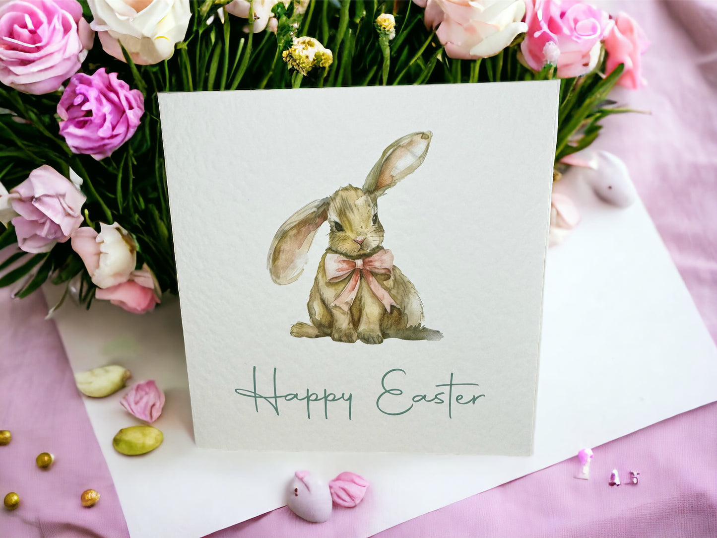 Handcrafted CUTE EASTER BUNNY card