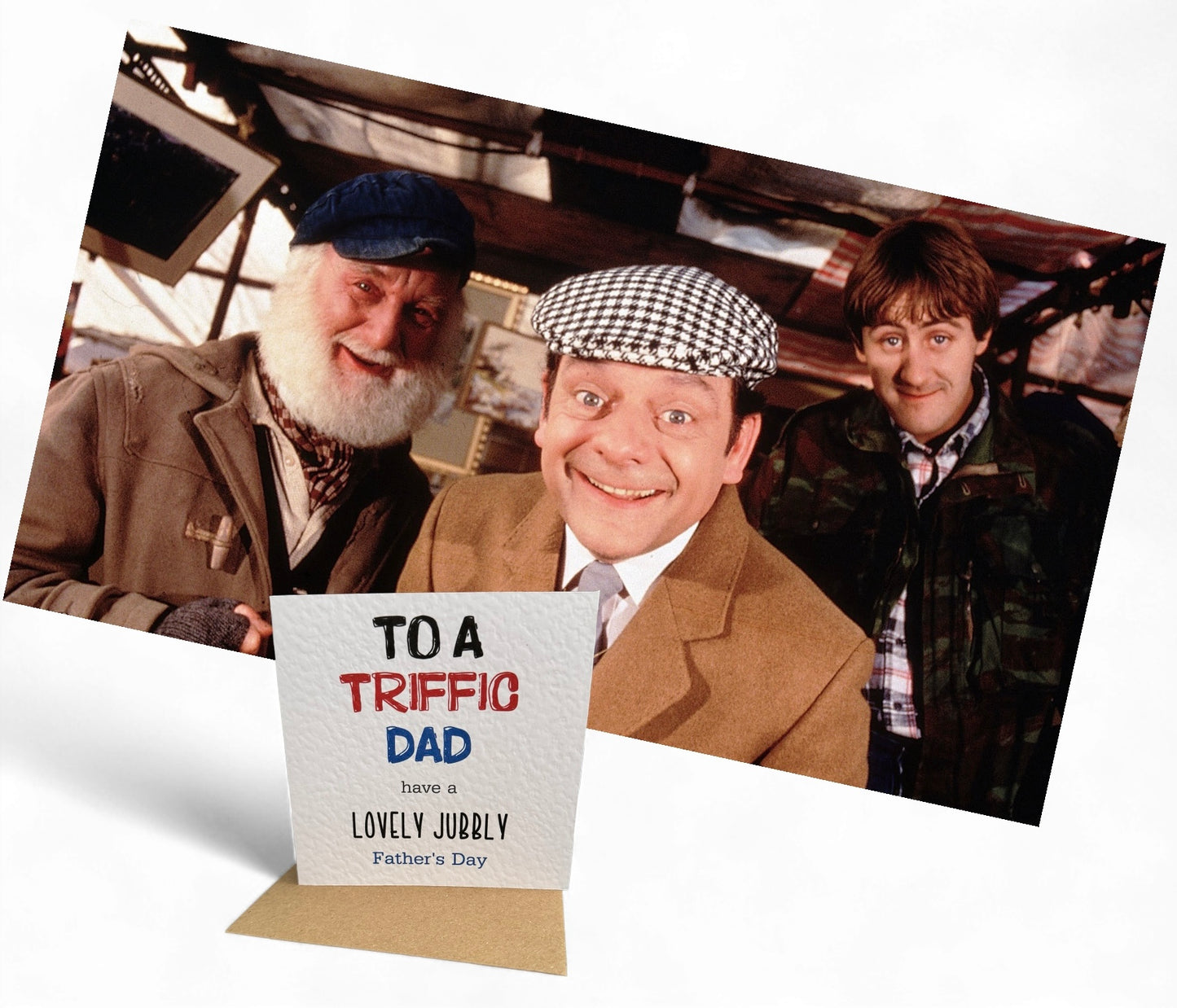 Handcrafted "TO A TRIFFIC DAD HAVE A LOVELY JUBBLY FATHER'S DAY" square card