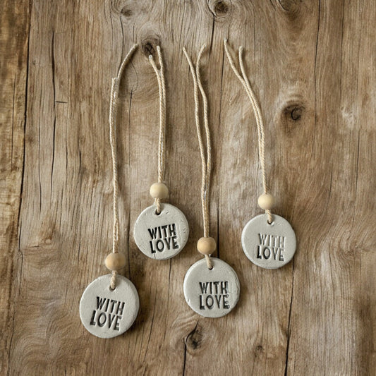 Handmade WITH LOVE clay tag