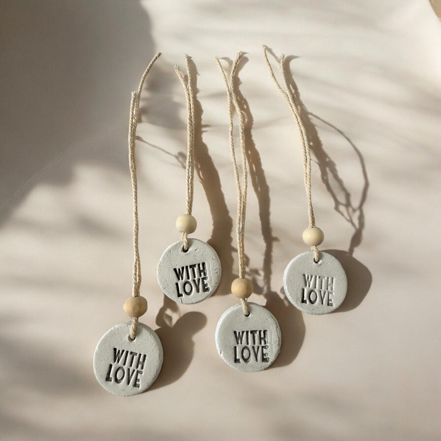 Handmade WITH LOVE clay tag