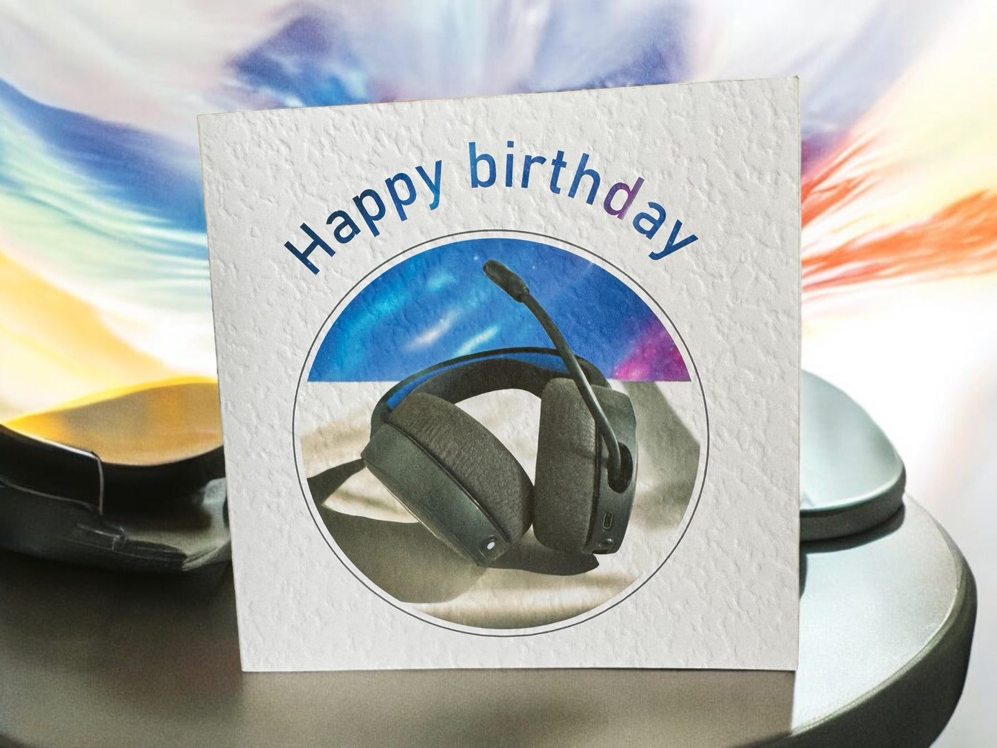 Handcrafted 'HAPPY BIRTHDAY' square gaming card