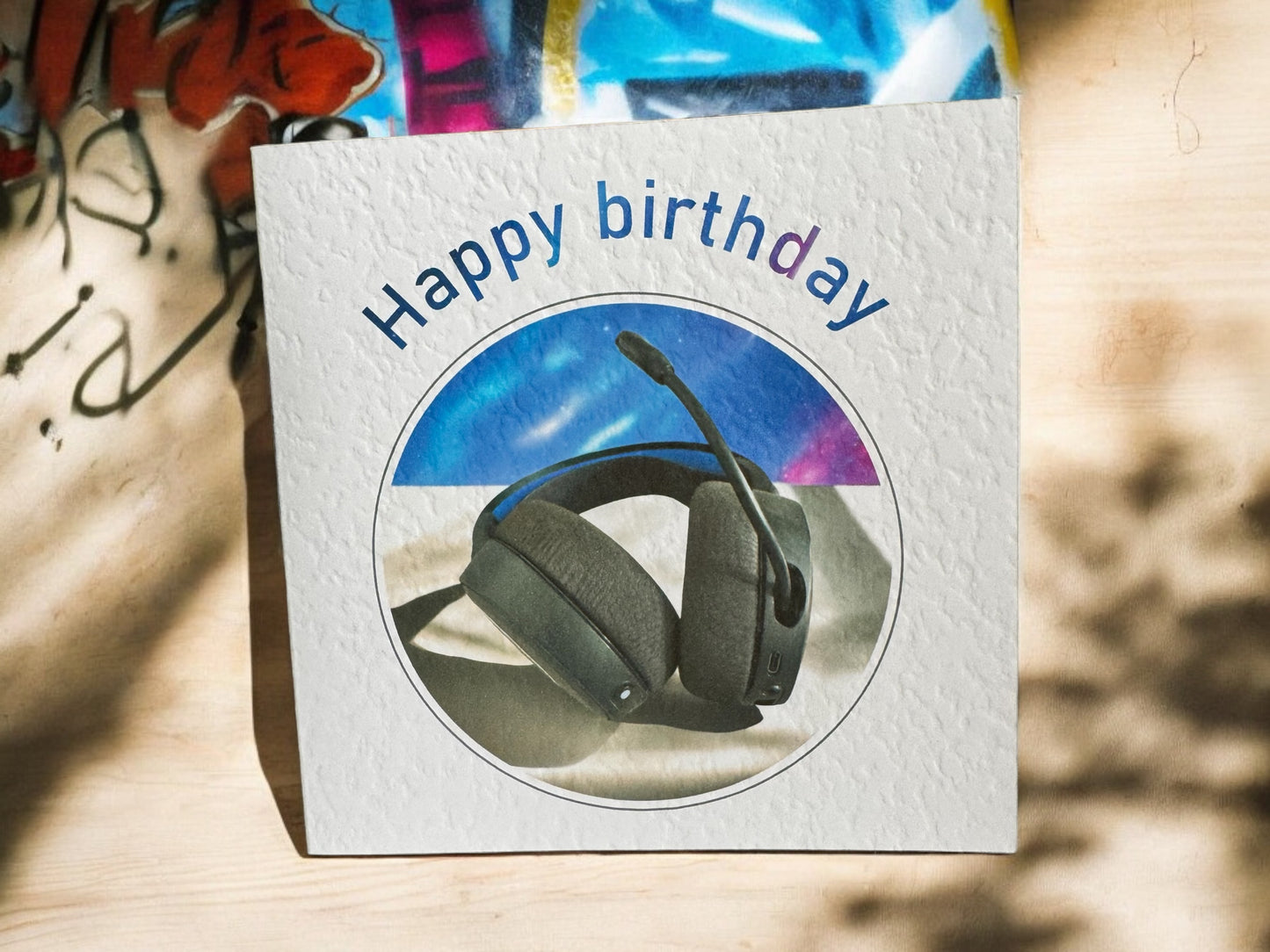 Handcrafted 'HAPPY BIRTHDAY' square gaming card