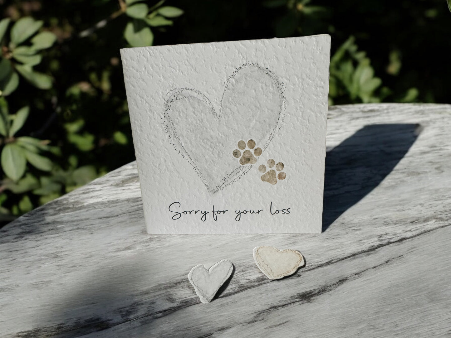 Handcrafted "SORRY FOR YOUR LOSS" pet sympathy card