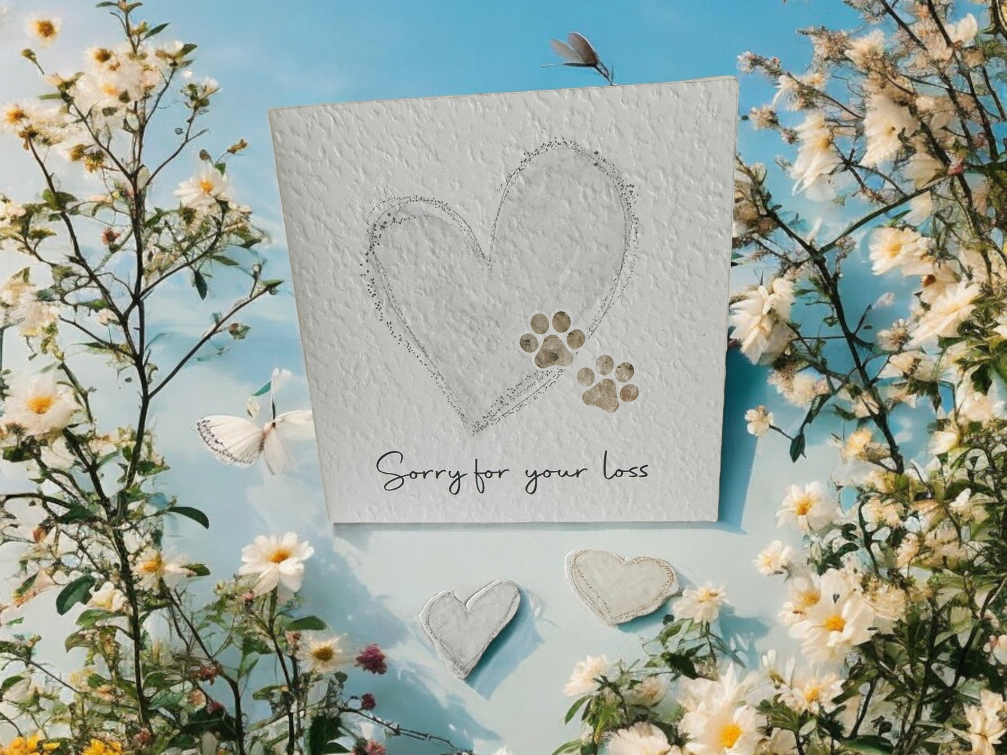 Handcrafted "SORRY FOR YOUR LOSS" pet sympathy card